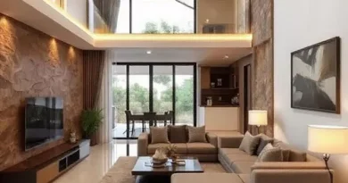 Desain interior rumah type 36 2 lantai dengan sentuhan batu-interior splusa.id
