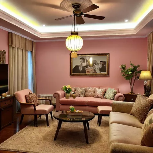 Aksesori vintage seperti lampu gantung dan bingkai foto-interior splusa.id