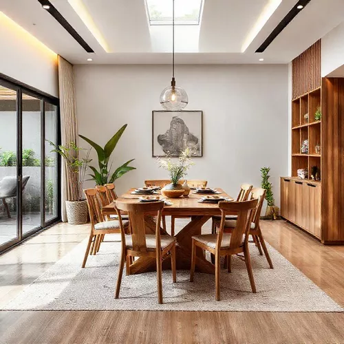 Desain ruang makan terbuka rumah type 36 2 lantai-interior splusa.id