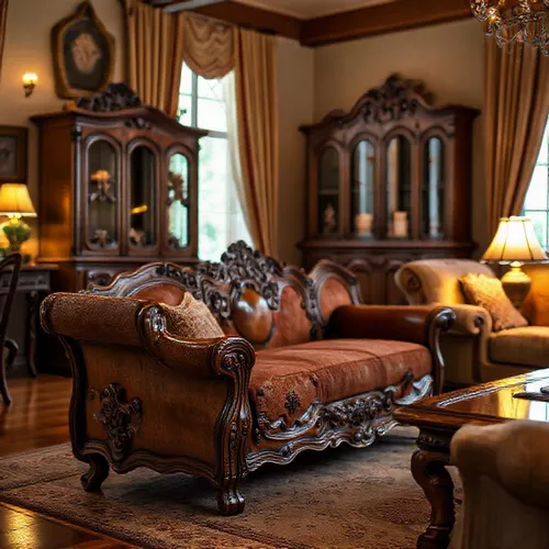 Furnitur vintage dengan detail ukiran yang elegan-interior splusa.id Furnitur vintage dengan detail ukiran yang elegan-interior splusa.id