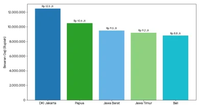 Grafik Perbandingan Tunjangan Kemahalan Gaji PNS Single Salary Per Provinsi
