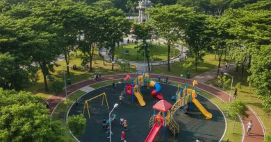 Pemandangan udara 10 taman bermain anak di Jakarta tanpa dikenakan pungutan biaya masuk yang gratis dan modern