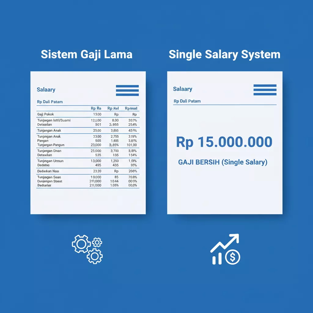 Perbandingan simulasi gaji PNS S1 Single Salary vs sistem lama