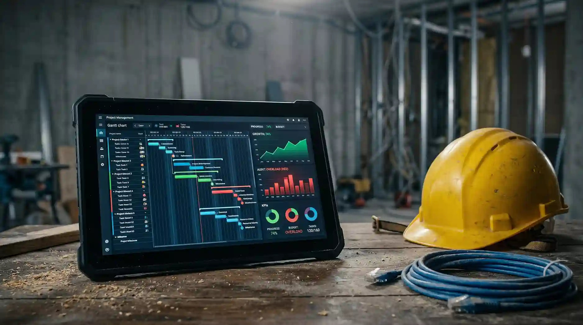 Dashboard sistem pendukung keputusan yang memetakan dependensi antara instalasi arsitektur IT dan kemajuan fisik ruangan