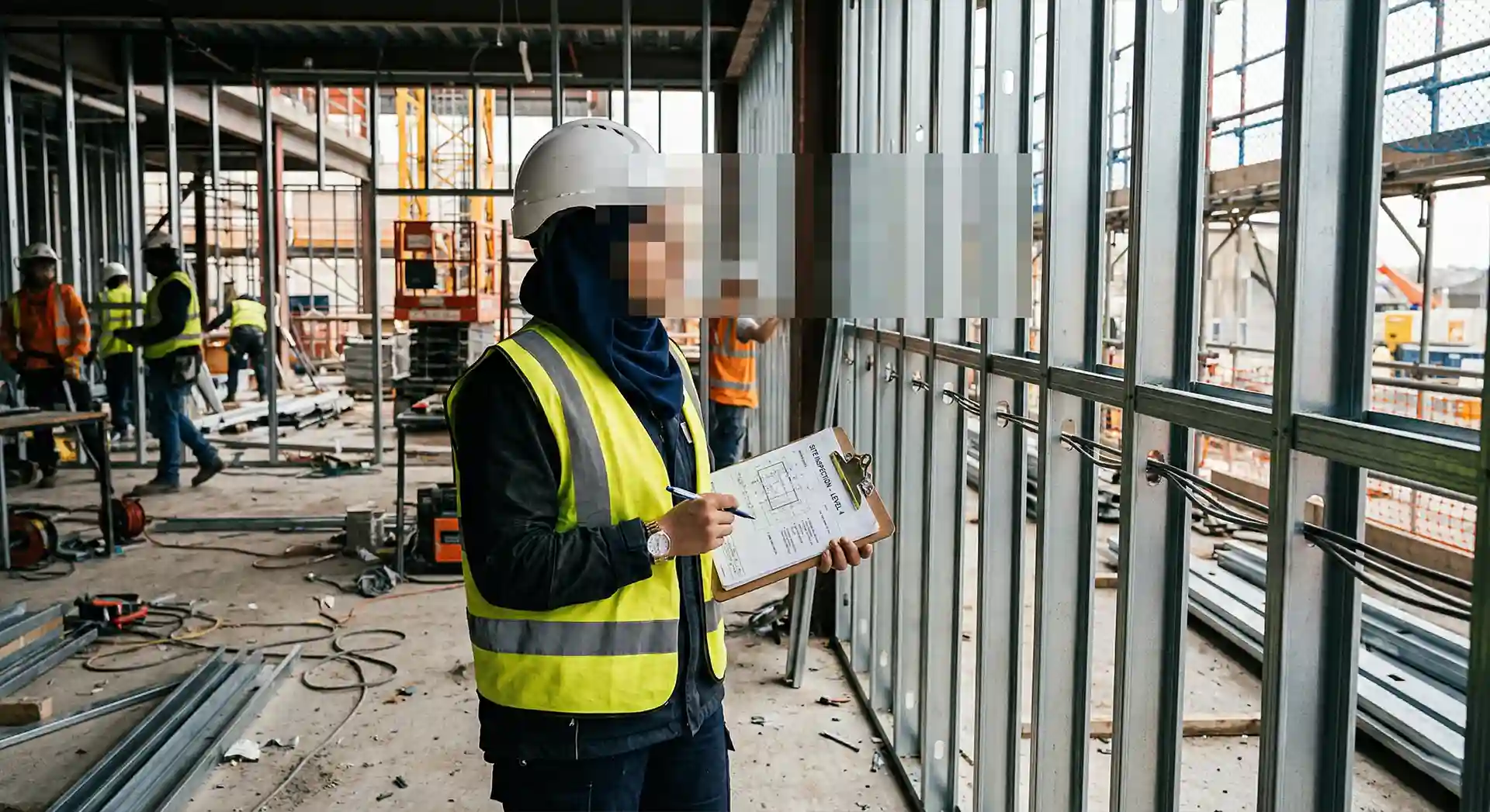 Inspeksi lapangan instalasi material interior untuk mencegah kontraktor nakal