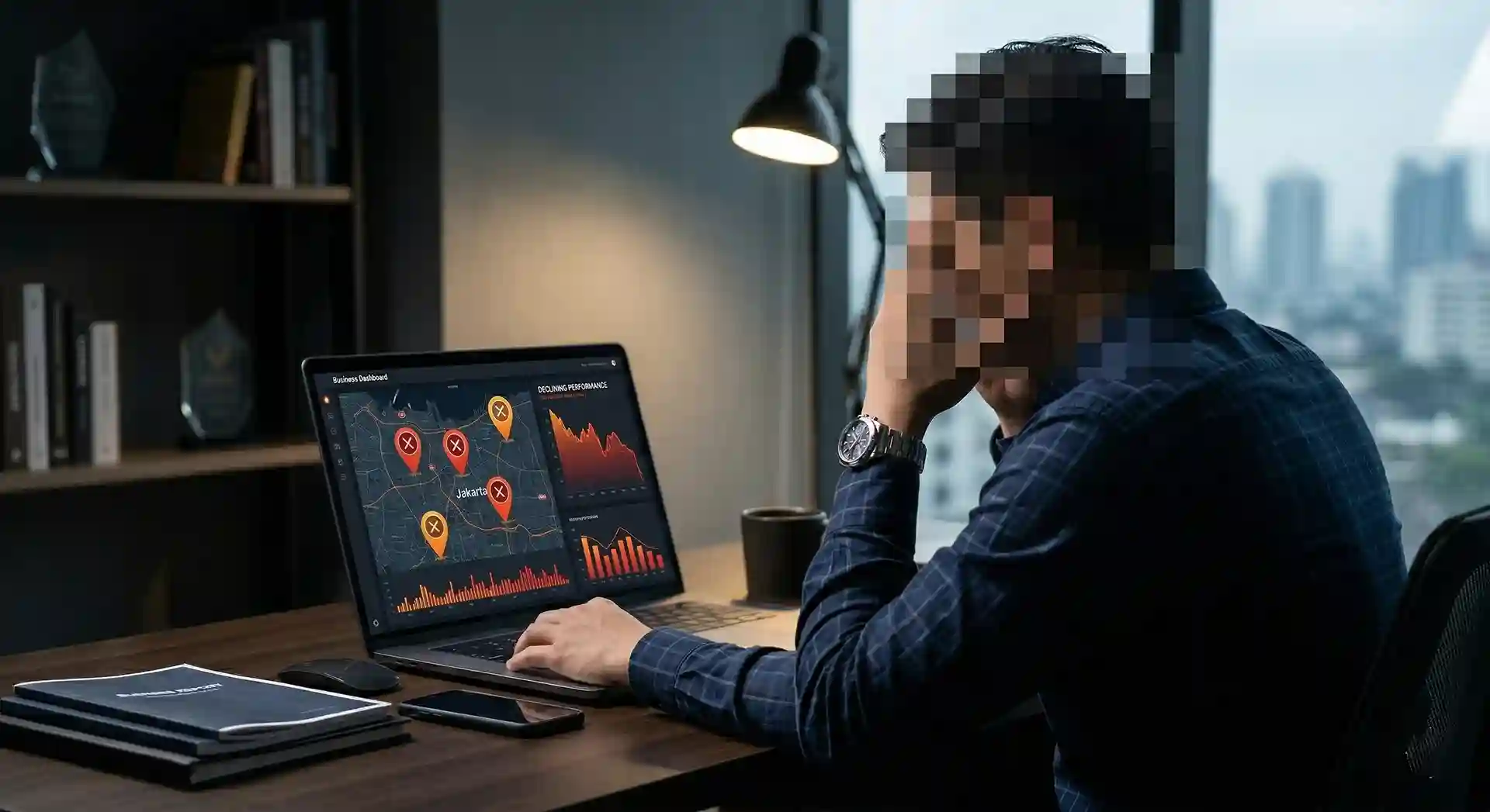 Pemilik bisnis lokal frustrasi melihat analitik Google Business Profile yang dikalahkan kompetitor