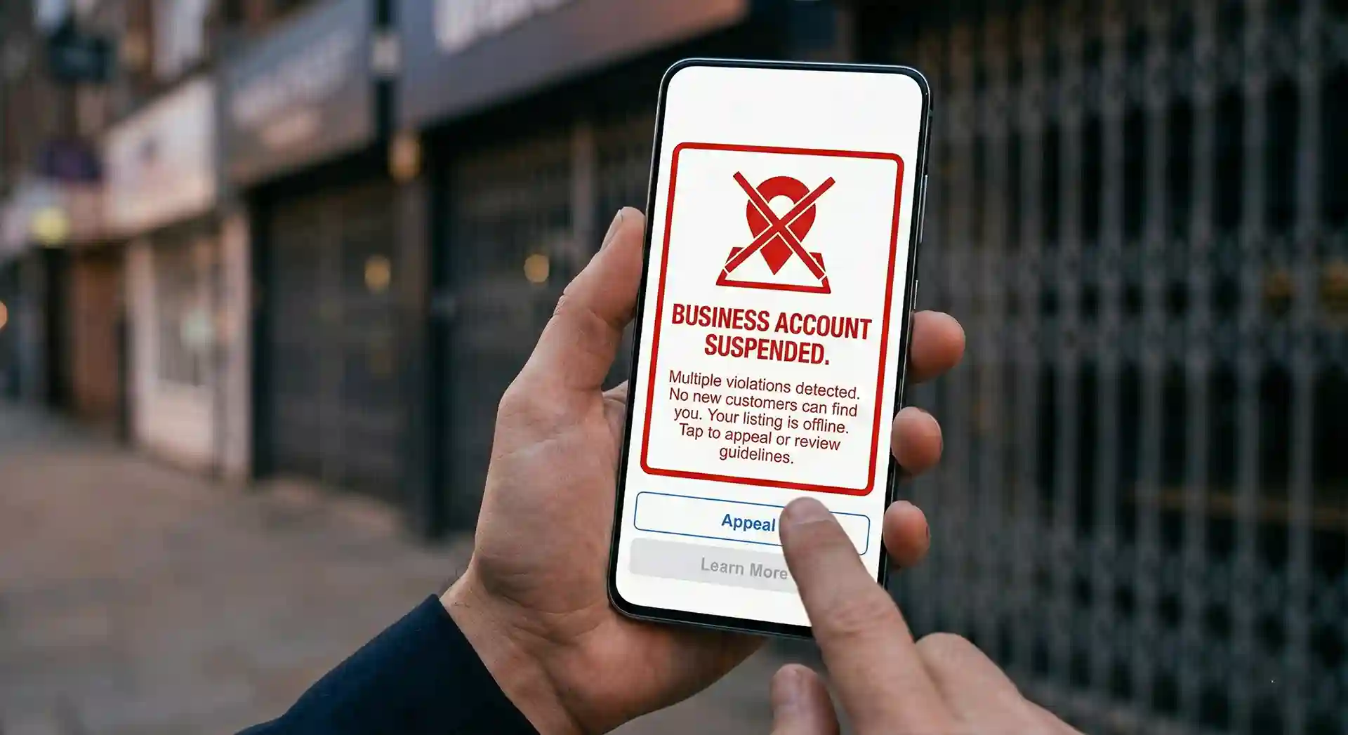 Peringatan penangguhan akun Google Business Profile akibat spam kata kunci