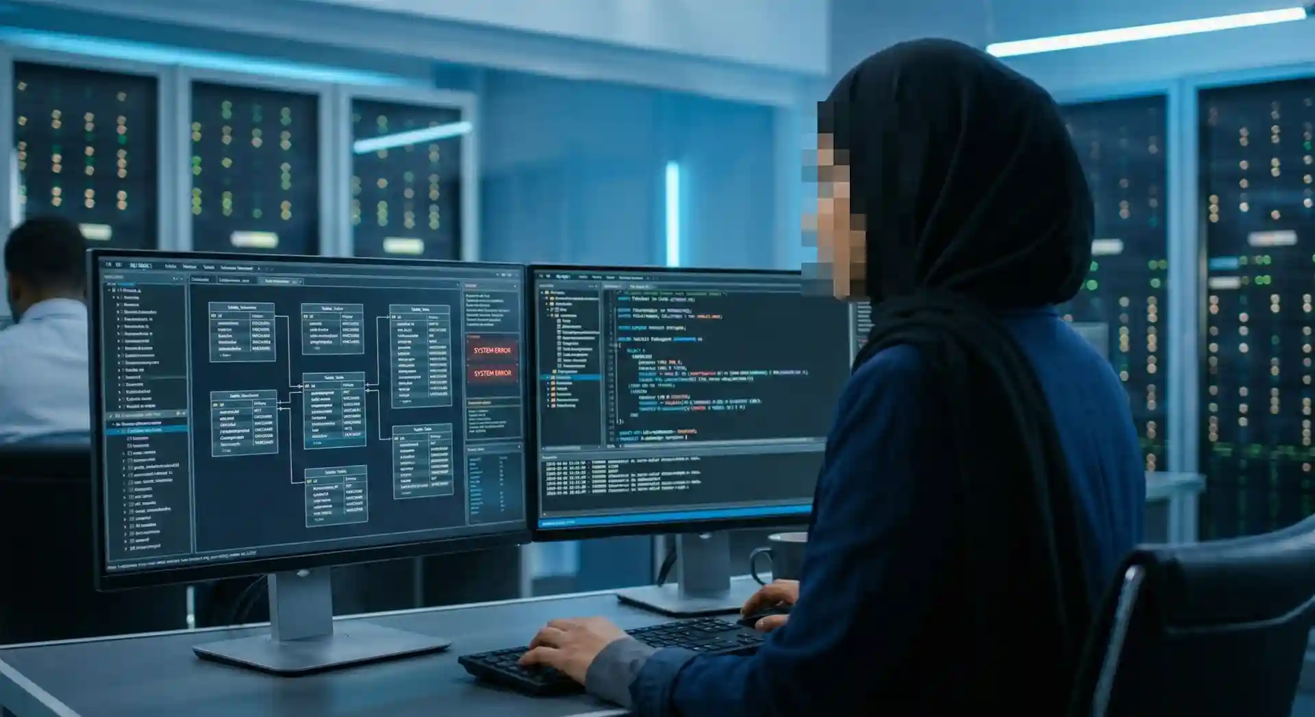 Praktisi IT sedang mendesain struktur database relasional murni