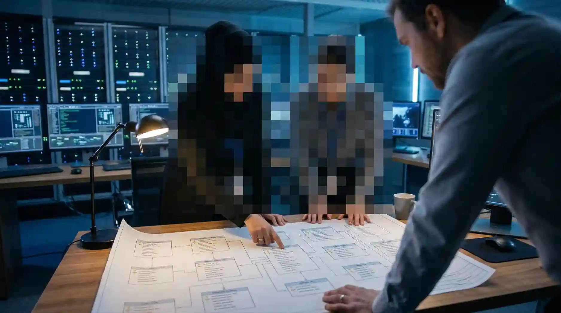 Rapat teknis insinyur data membedah cetak biru arsitektur basis data relasional untuk mempercepat loading dasbor