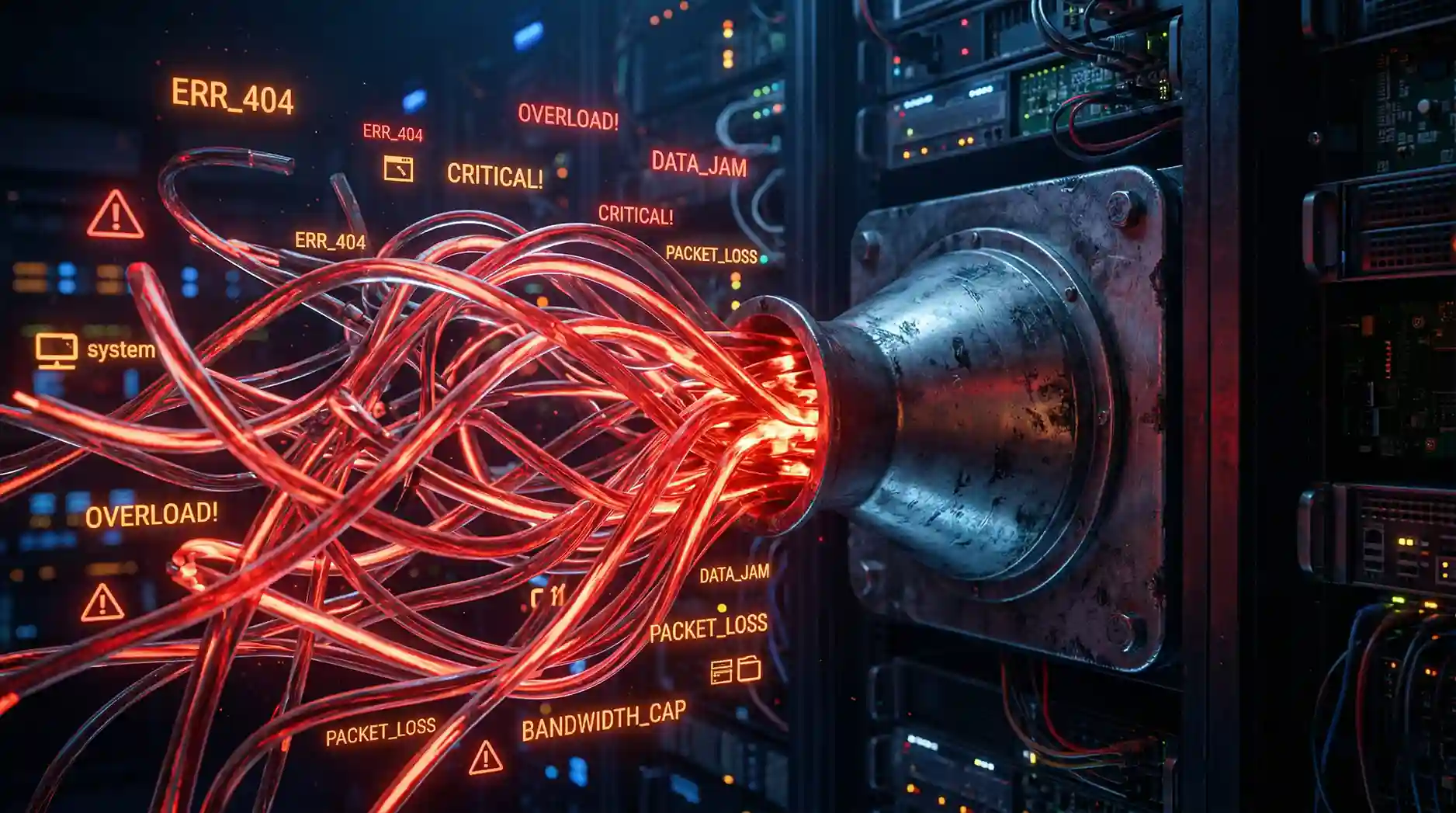 Visualisasi kebuntuan aliran data pada arsitektur server yang tidak terstruktur dengan baik