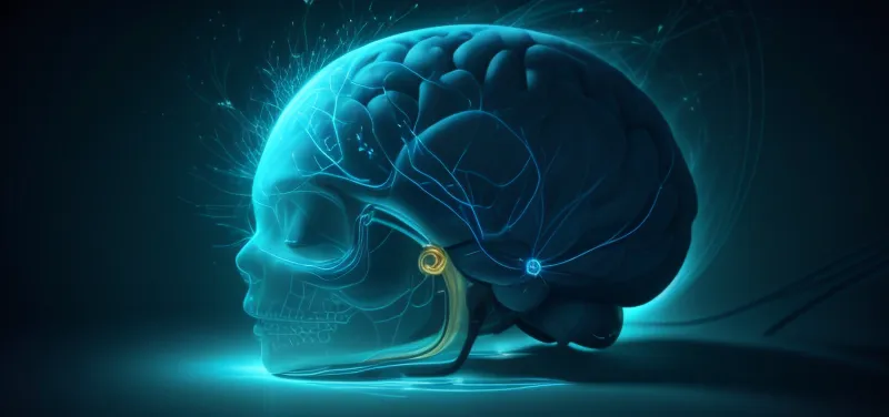 Ilustrasi otak manusia yang tenang berkat meditasi