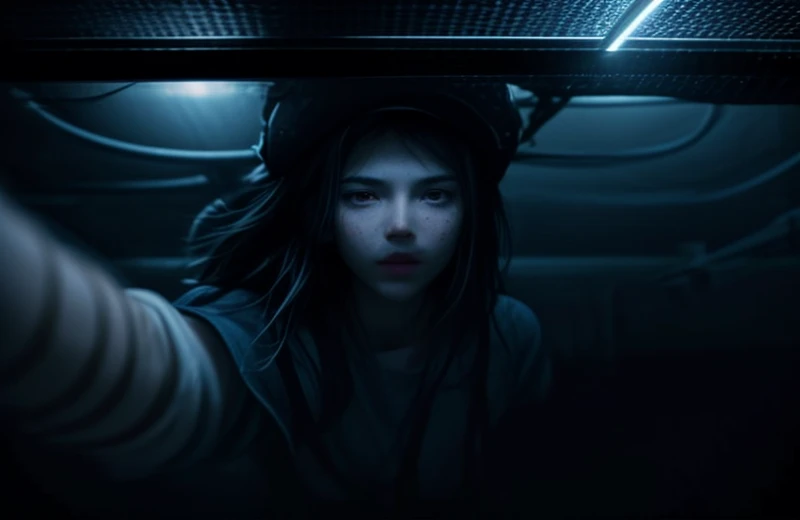 Teknisi jaringan sedang mengaudit kekacauan instalasi rak tray kabel MEP di atas plafon gedung perkantoran menggunakan senter.
Prompt Generate: