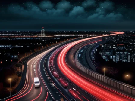 Diagram alur trafik jaringan dengan prioritas QoS