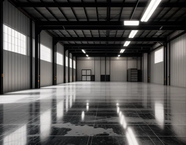 perbandingan makro lantai keramik industri pecah dengan permukaan mulus epoxy resin