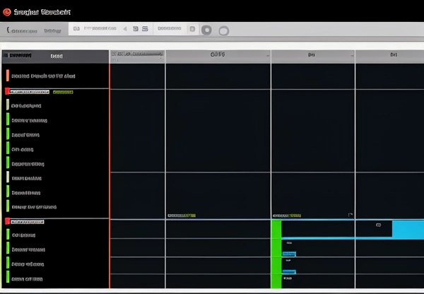 tangkapan layar sistem spreadsheet gantt chart pelacakan deviasi waktu rencana melawan aktual progress