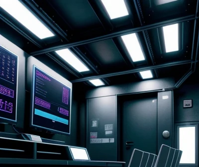 ilustrasi isometrik konseptual integrasi ekosistem infrastruktur jaringan kamera pengawas keamanan ip dan server nvr cctv