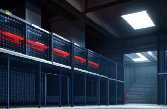 Tampilan teknis instalasi sistem pengurungan lorong dingin (Cold Aisle Containment) yang mengunci aliran udara untuk efisiensi pendinginan hardware.