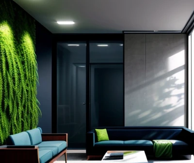 ilustrasi isometrik konseptual pembedahan psikologi desain biophilic meredam stres karyawan kantor korporat