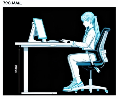 sketsa arsitektur anatomi dimensi tinggi meja tamu dan tinggi meja staf resepsionis ergonomis
