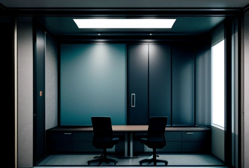 ilustrasi isometrik konseptual transparansi desain interior kantor modern dengan partisi kaca sge