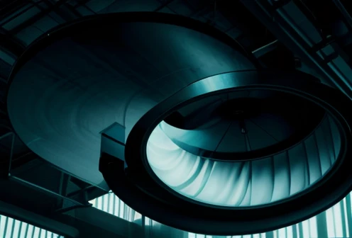 ilustrasi isometrik konseptual sistem hvac mekanis pabrik modern efisiensi energi sge