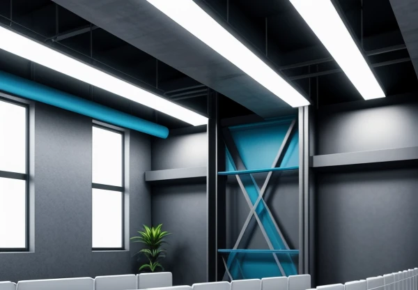 ilustrasi isometrik konseptual pembedahan anatomi arsitektur sirkulasi ac cassette di plafon gipsum komersial