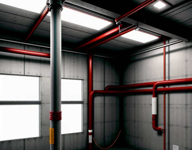 detail instalasi kabel frc fire resistance cable tahan api di dalam pipa konduit baja emt plafon gedung