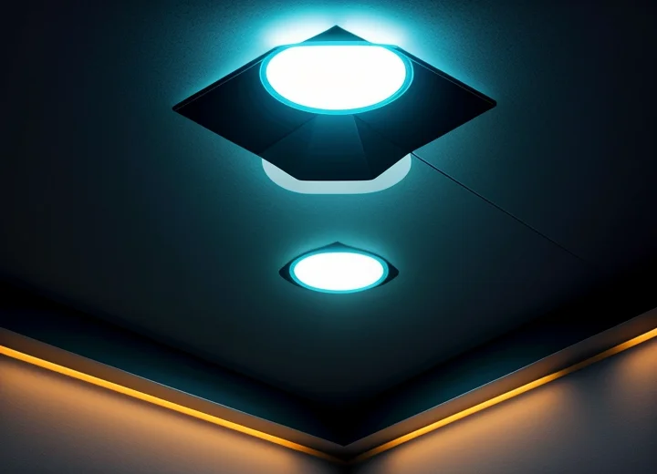 ilustrasi isometrik konseptual pembedahan anatomi sudut pancaran cahaya beam angle lampu plafon downlight led