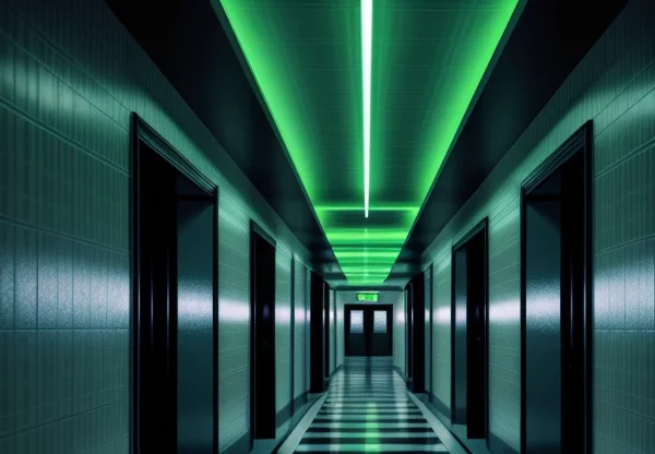 skema topologi penyebaran jaringan access point wifi pada lorong kamar hotel tembus beton