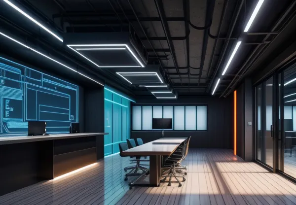 ilustrasi isometrik konseptual pembedahan anatomi struktur interior kantor modern dan infrastruktur