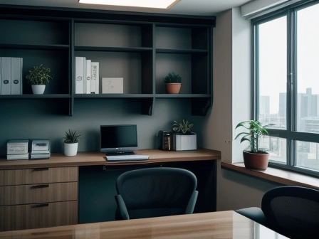 Interior Kantor Modern dengan Kualitas Udara Unggul Gedung Hijau