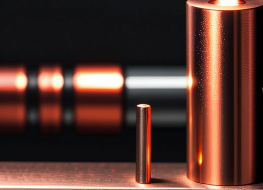 perbandingan material grounding tembaga padat vs copper clad steel” Deskripsi Visual: Tangkapan layar dari brosur teknis atau foto close up yang menampilkan irisan melintang (cross-section) batang tembaga padat asli disandingkan dengan baja yang dilapis tembaga. Menunjukkan lapisan inti baja pada rod Copper Clad Steel. Fokus makro tanpa wajah manusia