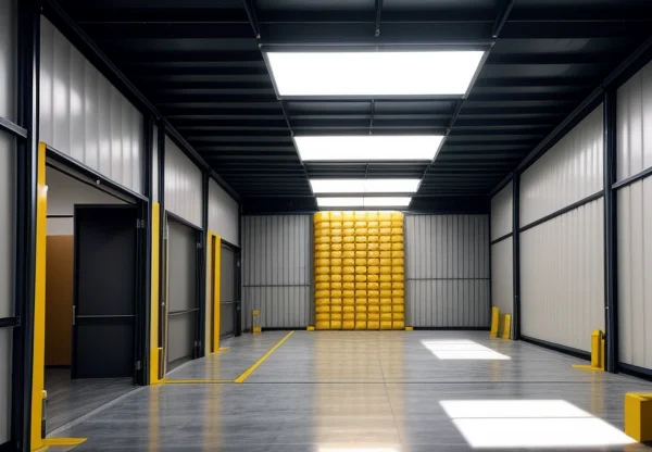 pemasangan kerangka partisi baja ringan metal stud dan rel u-track di ruangan kantor