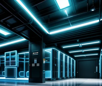 ilustrasi isometrik konseptual pembedahan aliran data transmisi server menggunakan tulang punggung fiber optik