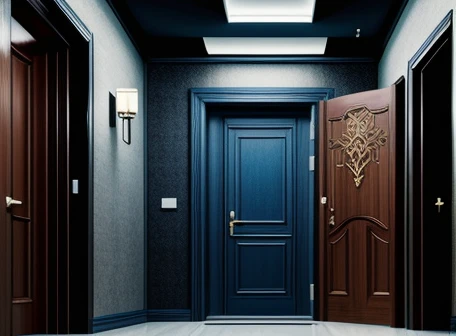 ilustrasi isometrik konseptual pembedahan integrasi kunci pintu smart lock rfid dengan sistem manajemen hotel