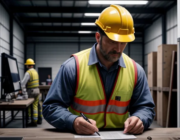 ilustrasi ketegangan manajer proyek dan insinyur lapangan berdebat di atas cetak biru arsitektur