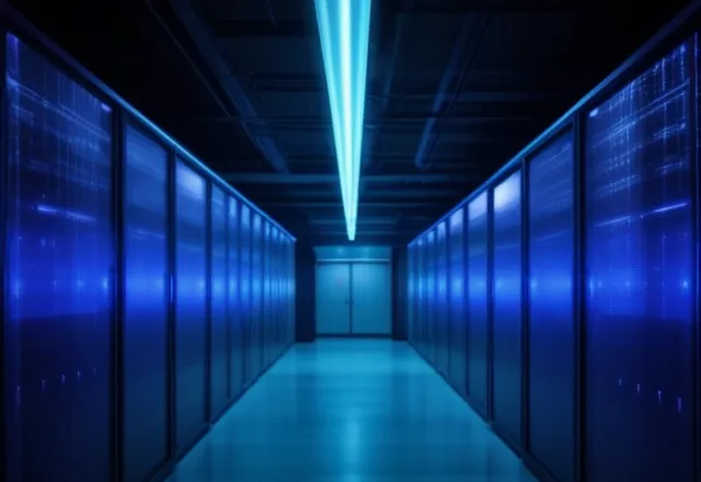 Server PostgreSQL dalam ruang data center untuk optimasi performa