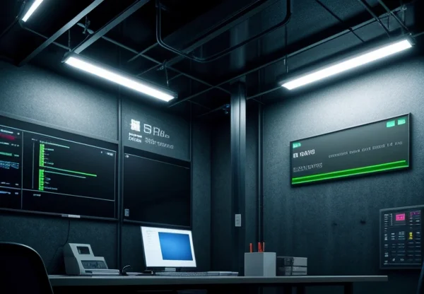 ilustrasi isometrik konseptual pembedahan keamanan jaringan kamera ptz jarak jauh dengan fiber optik pabrik