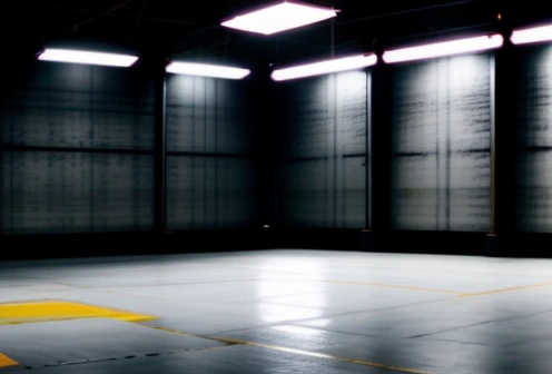 ilustrasi isometrik konseptual pembedahan ketahanan kimia lantai epoxy pabrik makanan terhadap asam dan lemak