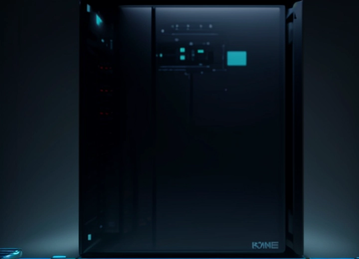 ilustrasi isometrik konseptual pembedahan mesin server enterprise rackmount b2b dengan komponen anti gagal