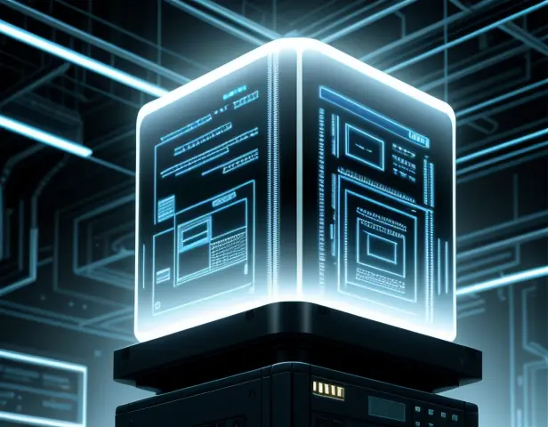 ilustrasi isometrik konseptual pemindahan infrastruktur server fisik menuju komputasi awan enterprise