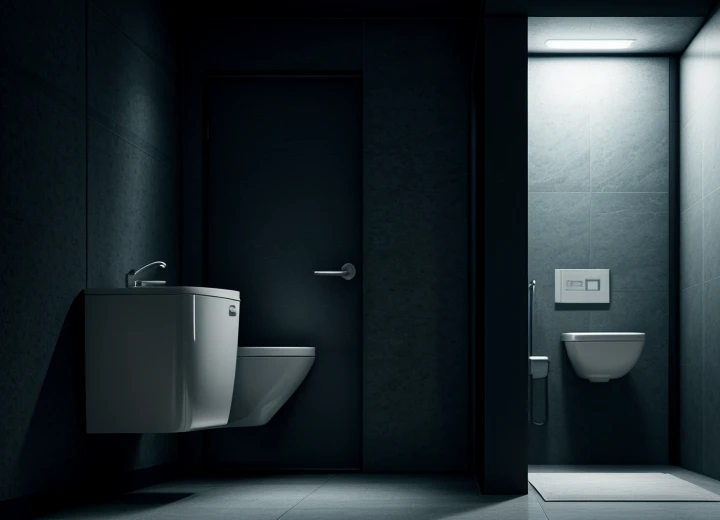 skema top down denah ruang ayun pintu toilet standar snj jarak aman kloset duduk