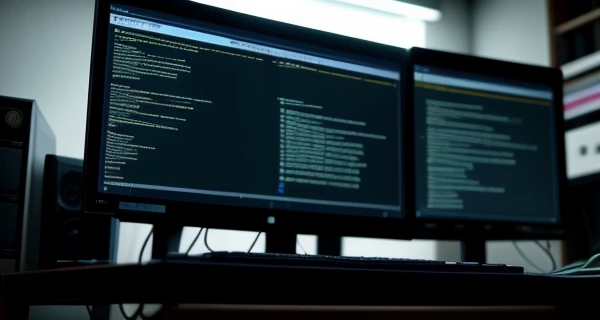 Log jaringan server terminal yang mendemonstrasikan jabat tangan enkripsi (TLS Handshake) dan pertukaran kunci rahasia (Key Exchange) pada peladen fasilitas kesehatan.