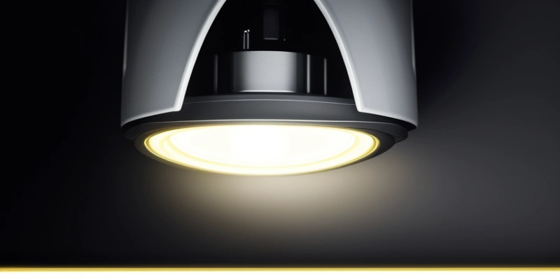 Perbandingan makro antara titik cahaya kasar dari LED SMD 5050 konvensional dengan garis cahaya mulus teknologi COB pada interior.